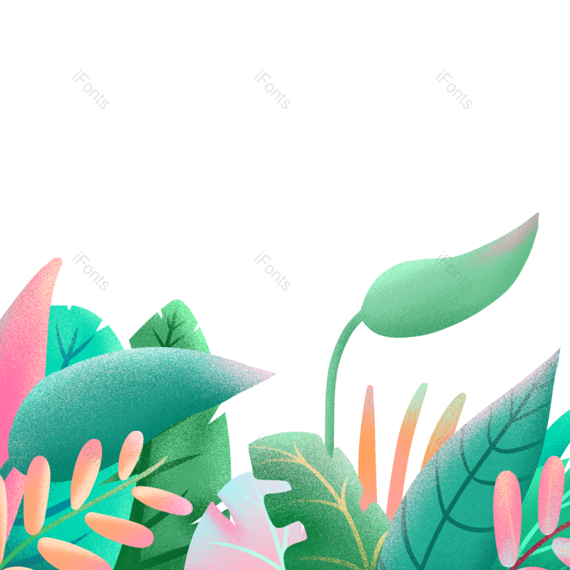 插画图片,植物插画元素,花草PNG,树叶免抠素材